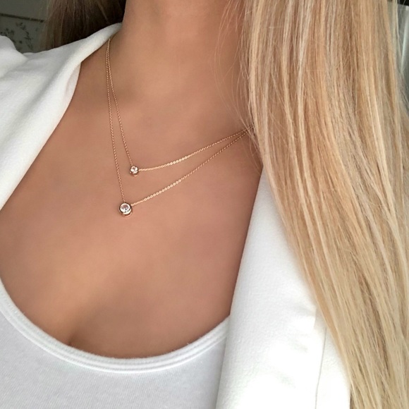 Express Jewelry - Express gold cubic zirconia layer necklace